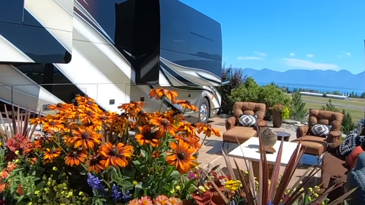 Polson Motorcoach Resort RV and scenery